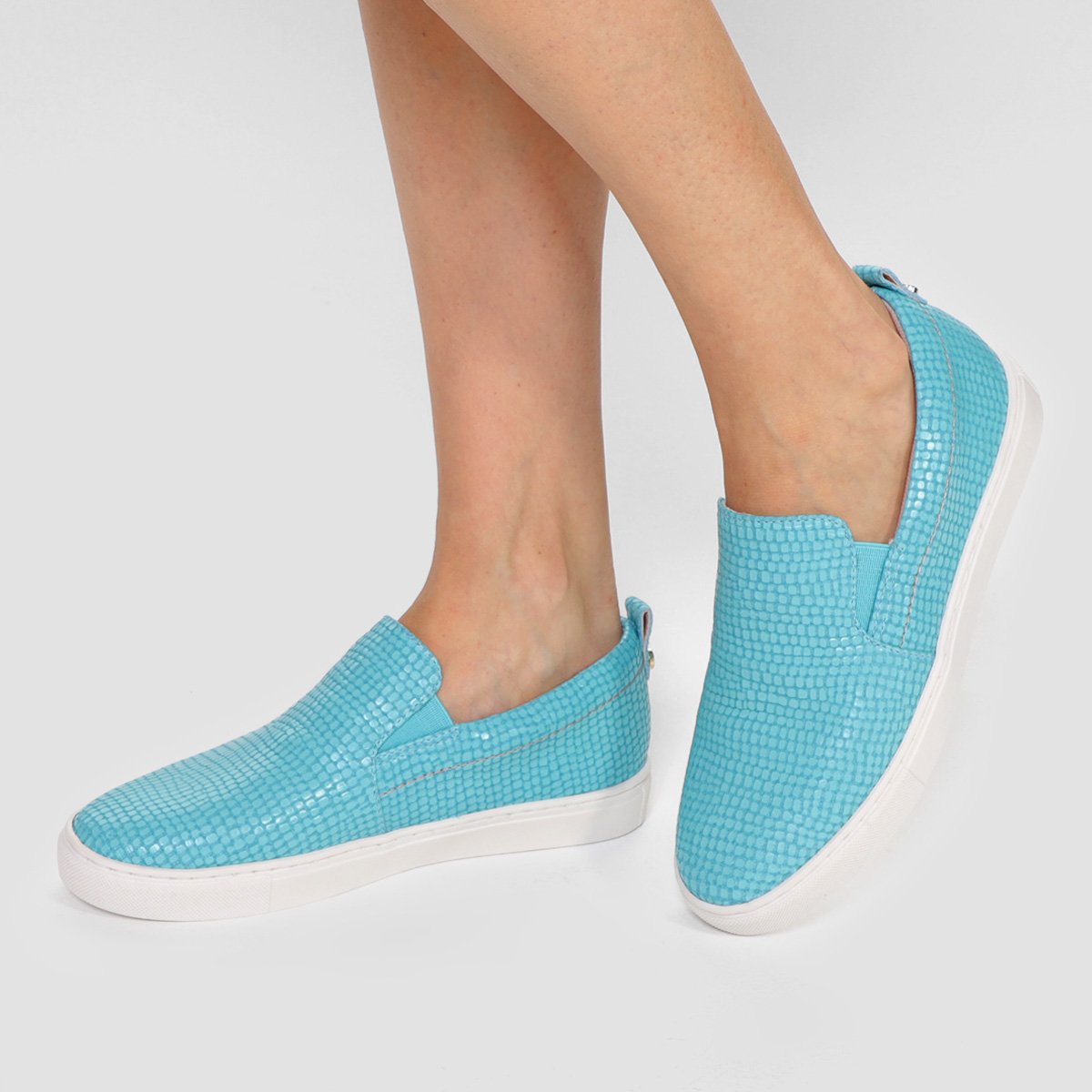 Tênis Couro Jorge Bischoff Slip On Croco Feminino - Tam: 35 - 1