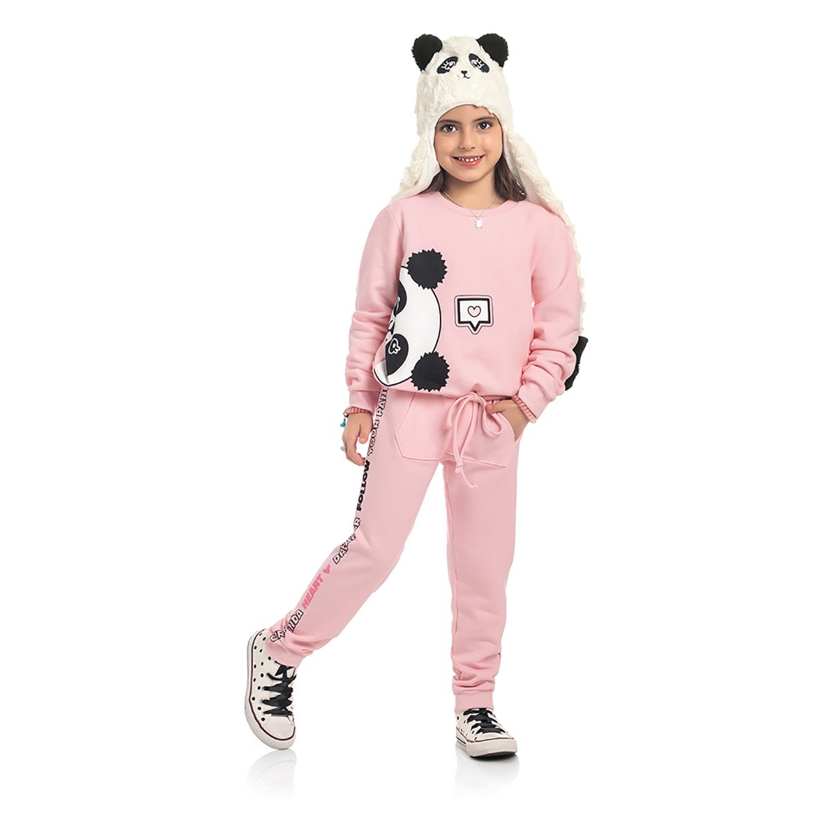 Moletom Infantil Kamylus Pandinha Feminino