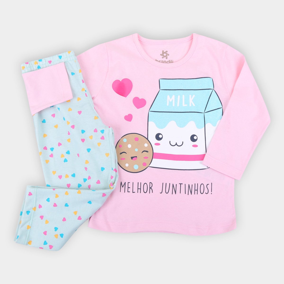 Pijama Infantil Brandili Estampado Longo Feminino