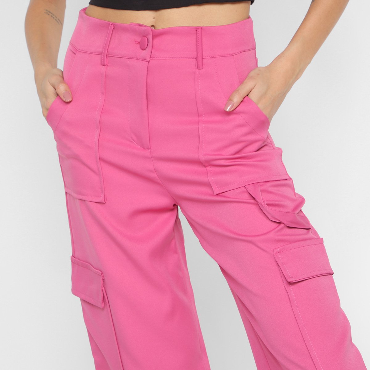 Calça Cargo Road Mel Cintura Alta Feminina - Tam: P - 2