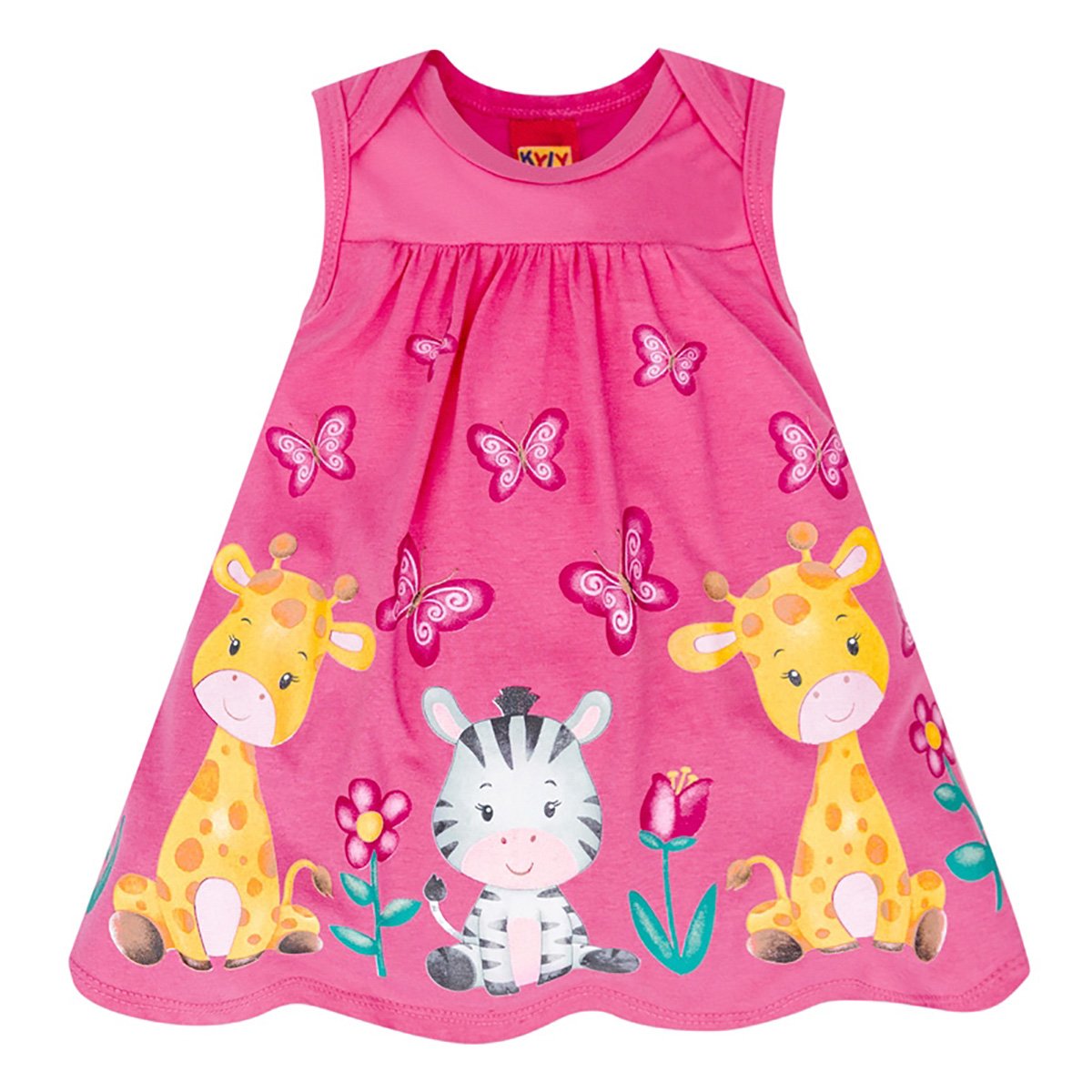 Vestido Bebê Kyly Estampado C/ Body Interno