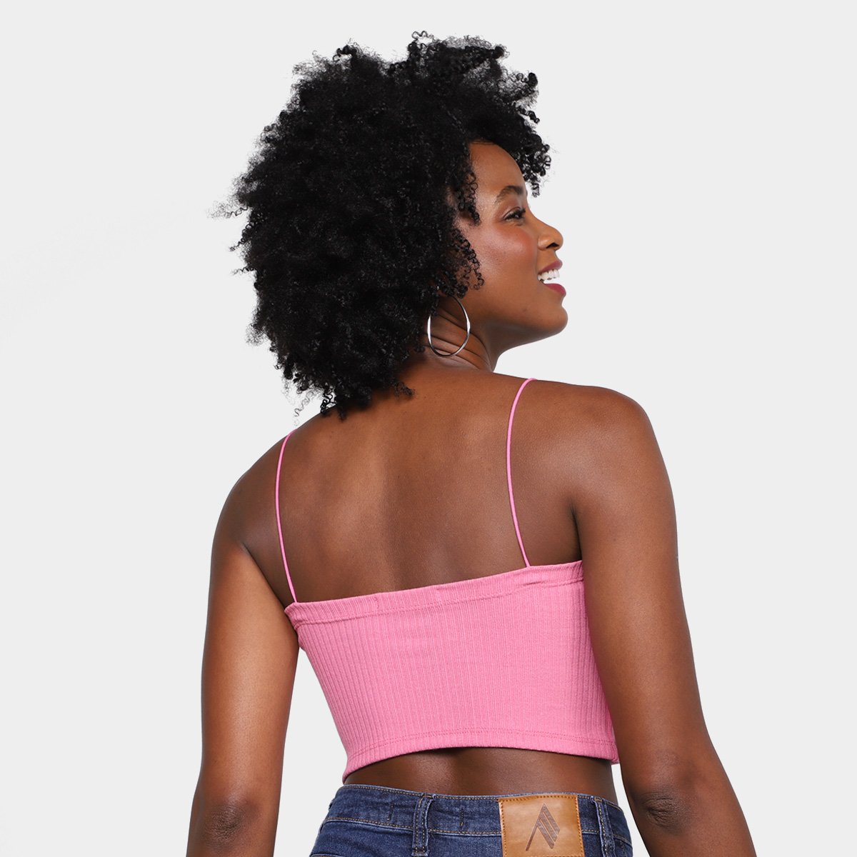 Top All's Cropped Alças Transpassado Canelado Feminino - Tam: M - 1