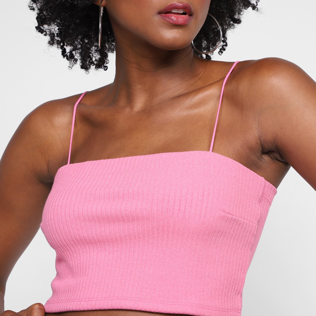 Top All's Cropped Alças Transpassado Canelado Feminino - Tam: M - 2