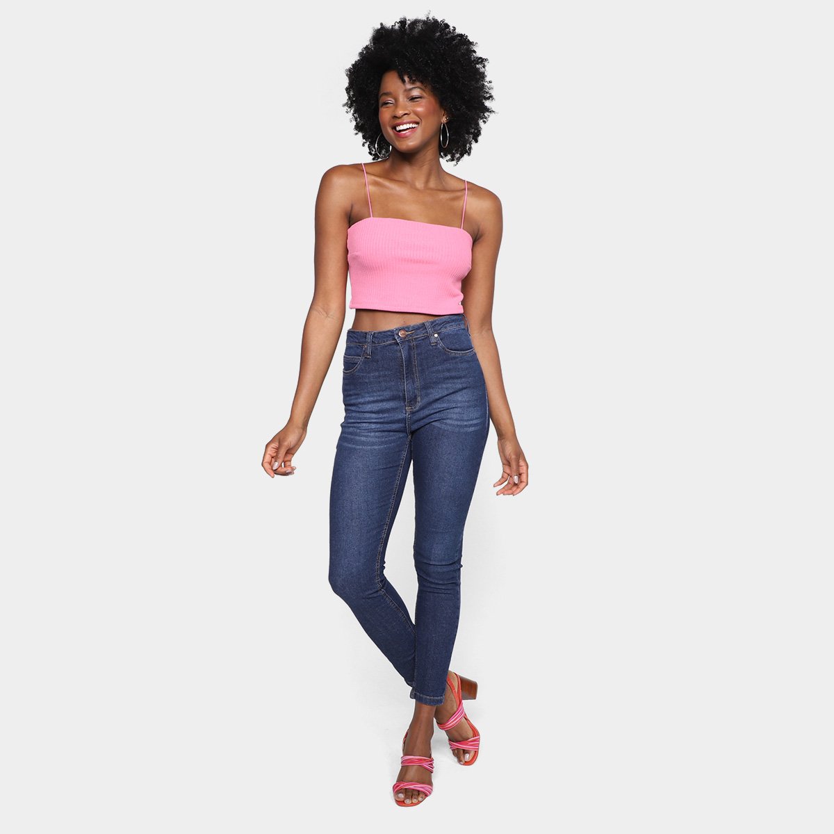 Top All's Cropped Alças Transpassado Canelado Feminino - Tam: M - 3