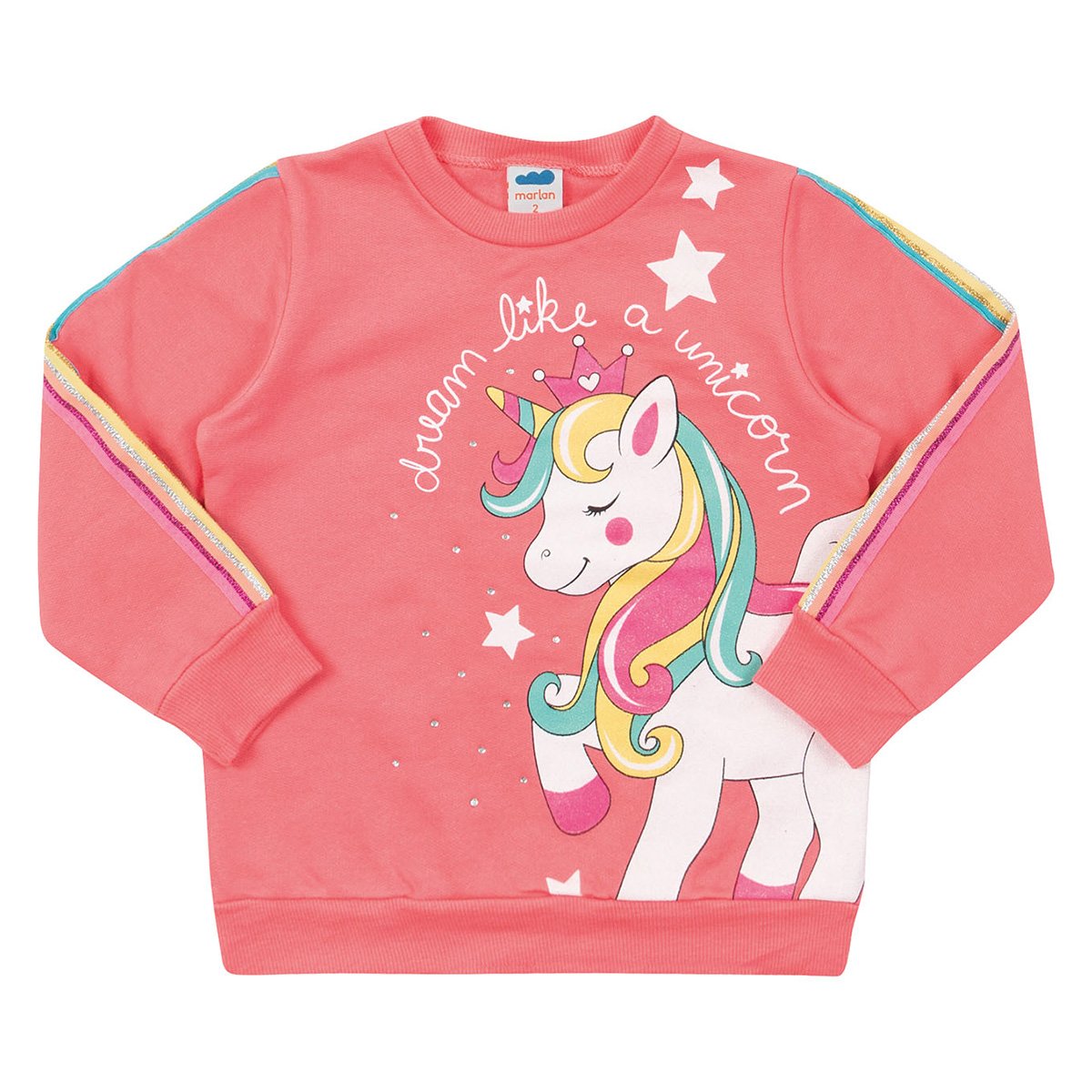 Blusa Moletom Bebê Marlan Felpado Unicórnio