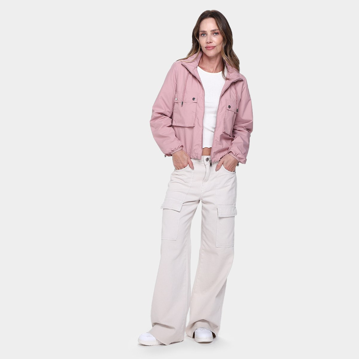Jaqueta Corta Vento com Capuz Facinelli Cargo Feminina - Tam: P - 4