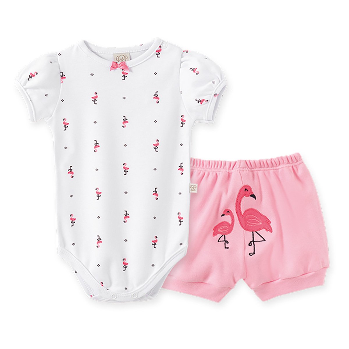 Conjunto Infantil Pingo Lelê Flamingo Estampado Feminino