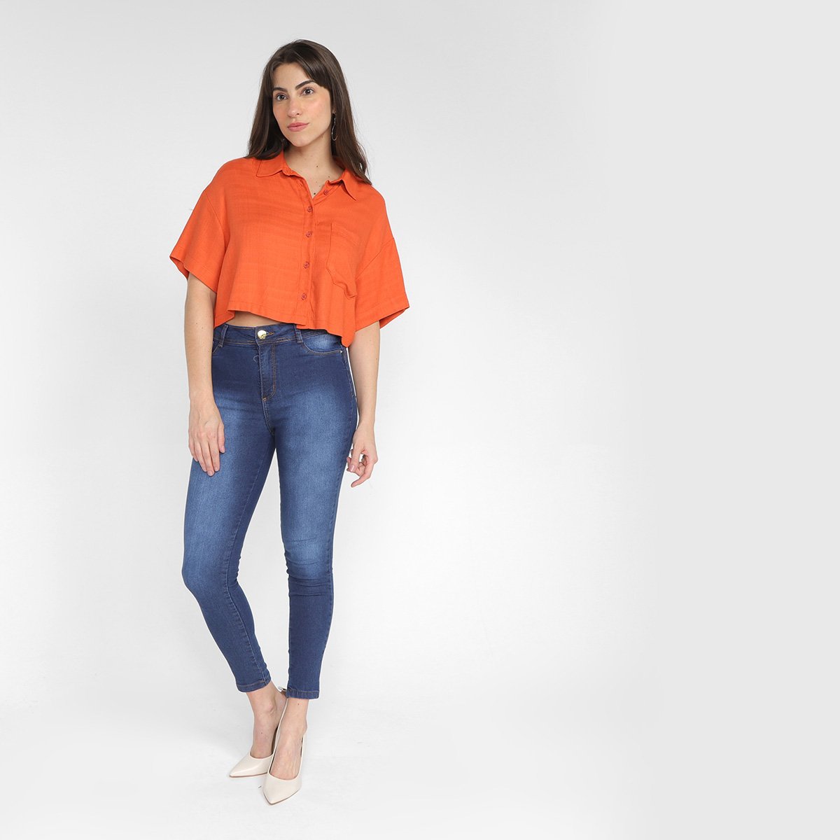 Kit Calça Jeans Vale de West Skinny Feminino 2 Peças - Tam: 46 - 1
