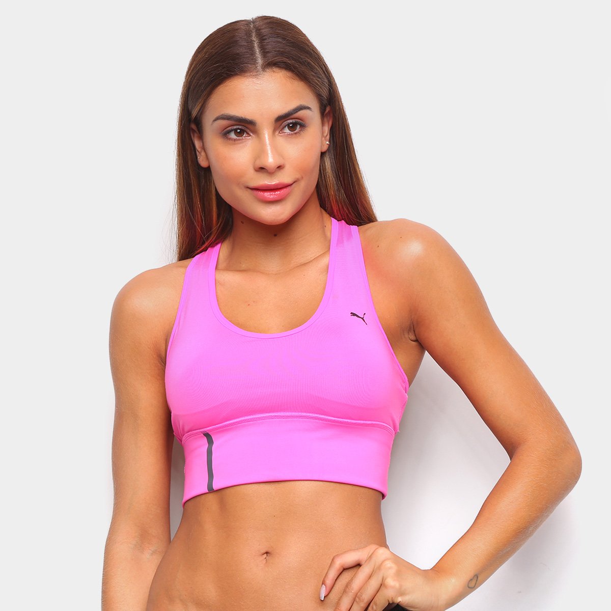 Top Com Bojo Removível Puma Mid Ipact Long Line Bra Média Sustentação