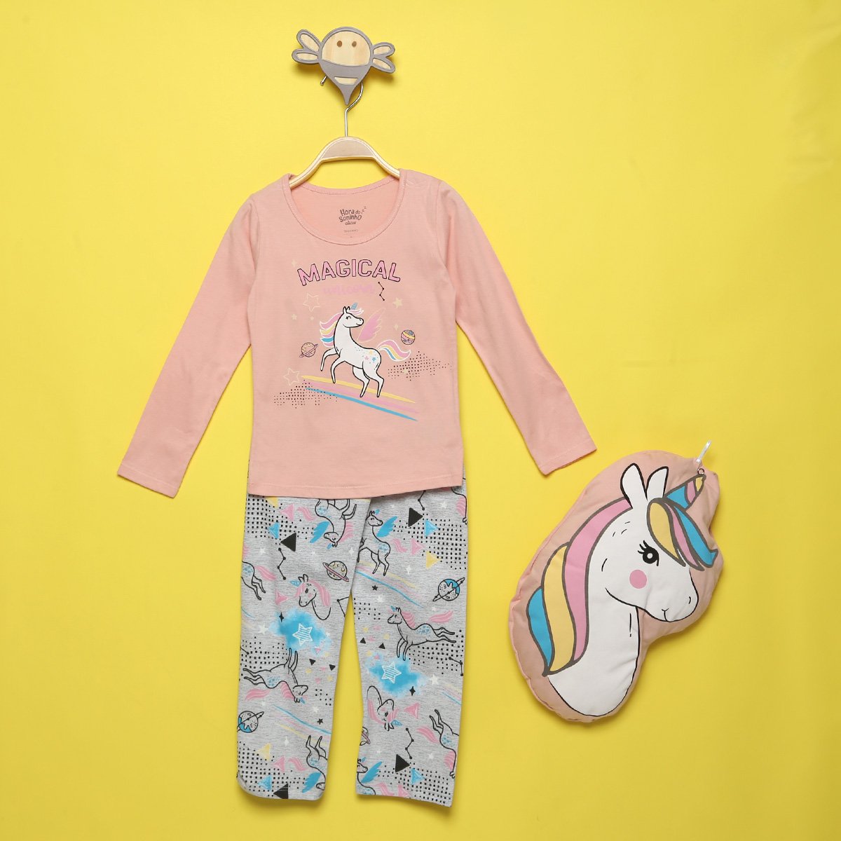 Pijama Infantil Longo Elian Unicórnio Feminino
