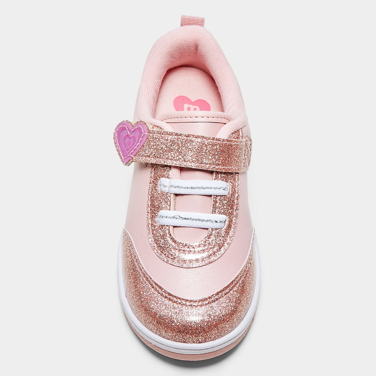 Tênis Bebê Molekinha Coração Glitter Menina - Tam: 21 - 2