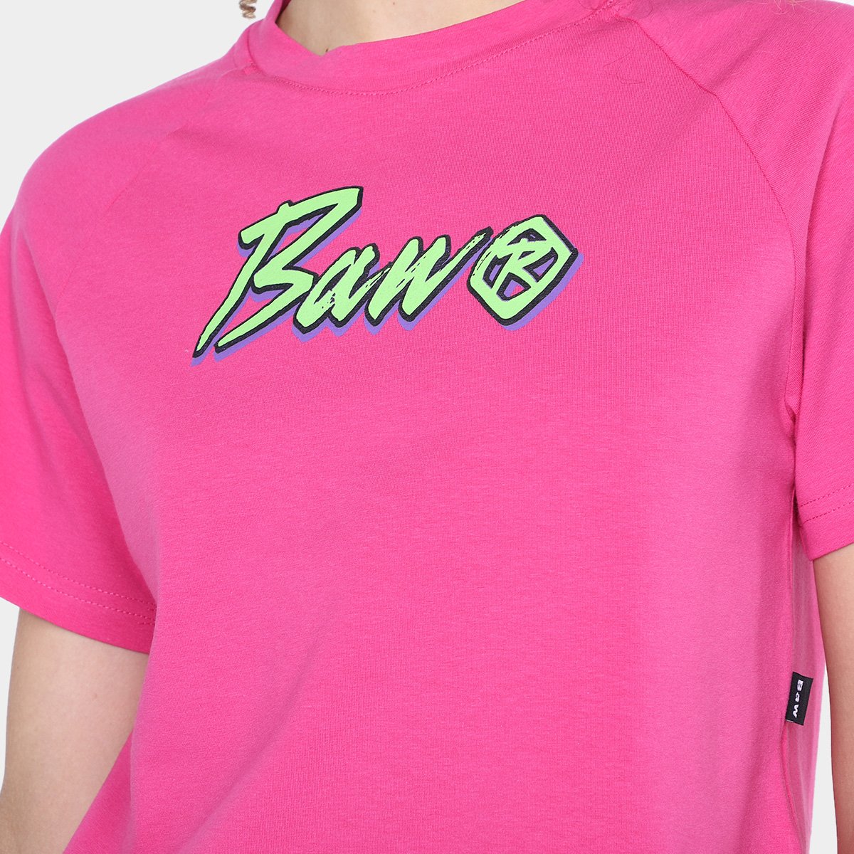 Camiseta Cropped Baw Clothing Raglan Italic Feminina - Tam: M - 2
