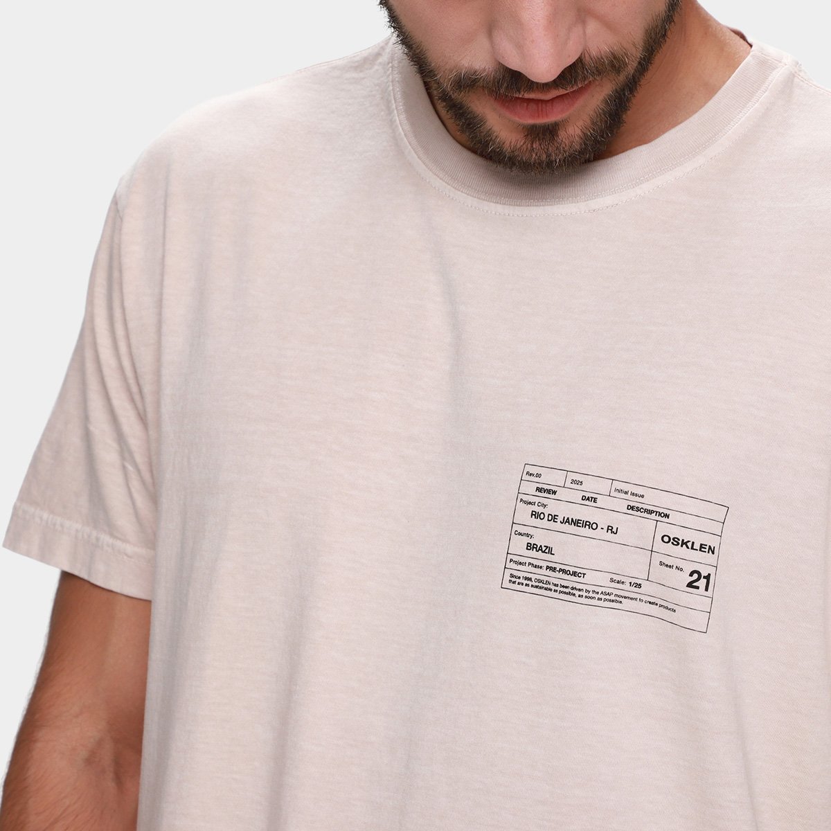 Camiseta Osklen Stone Carimbo Masculina - Tam: P - 2