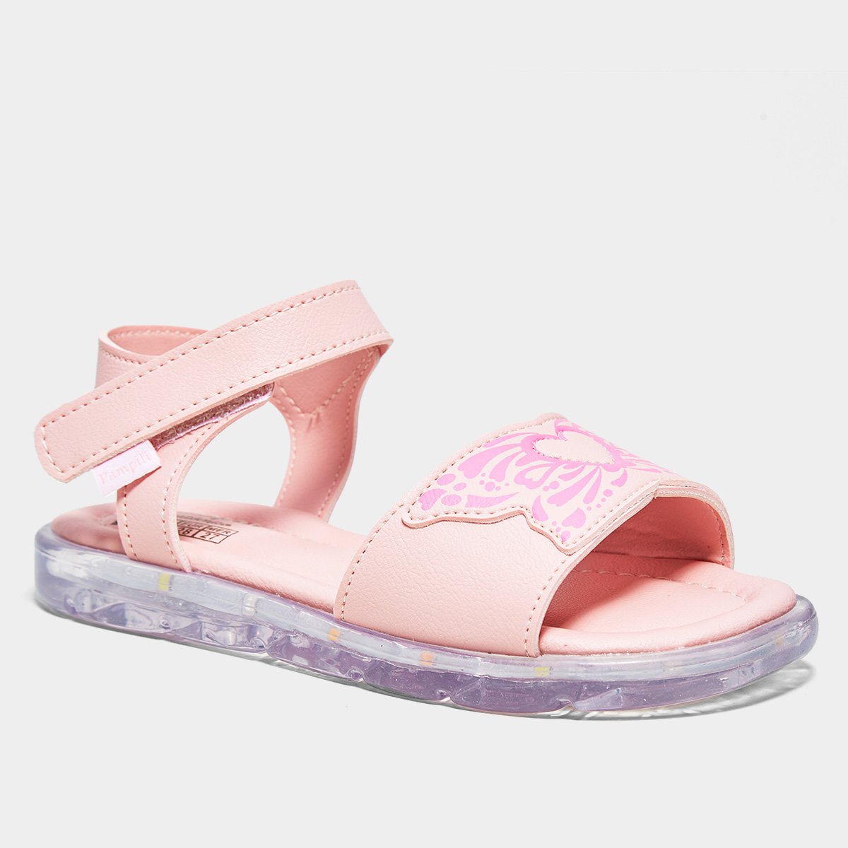 Sandália Infantil Pampili Coração Com Led Menina - Tam: 25 - 2