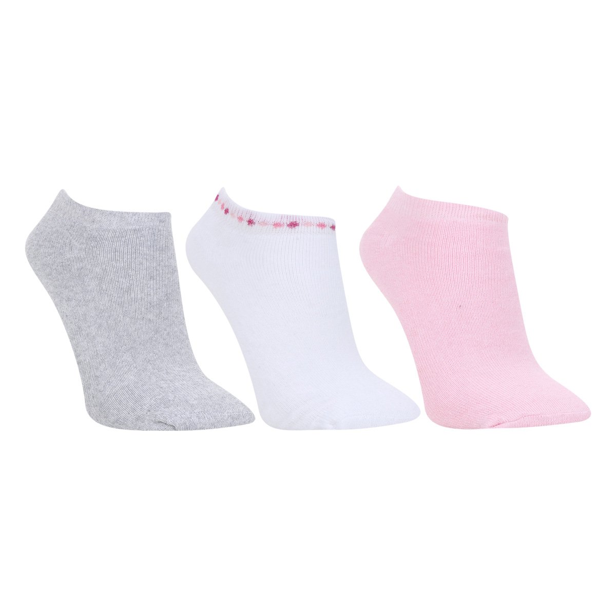 Kit Meias Cia da Meia Soquete Esportiva 3 Pares Feminina