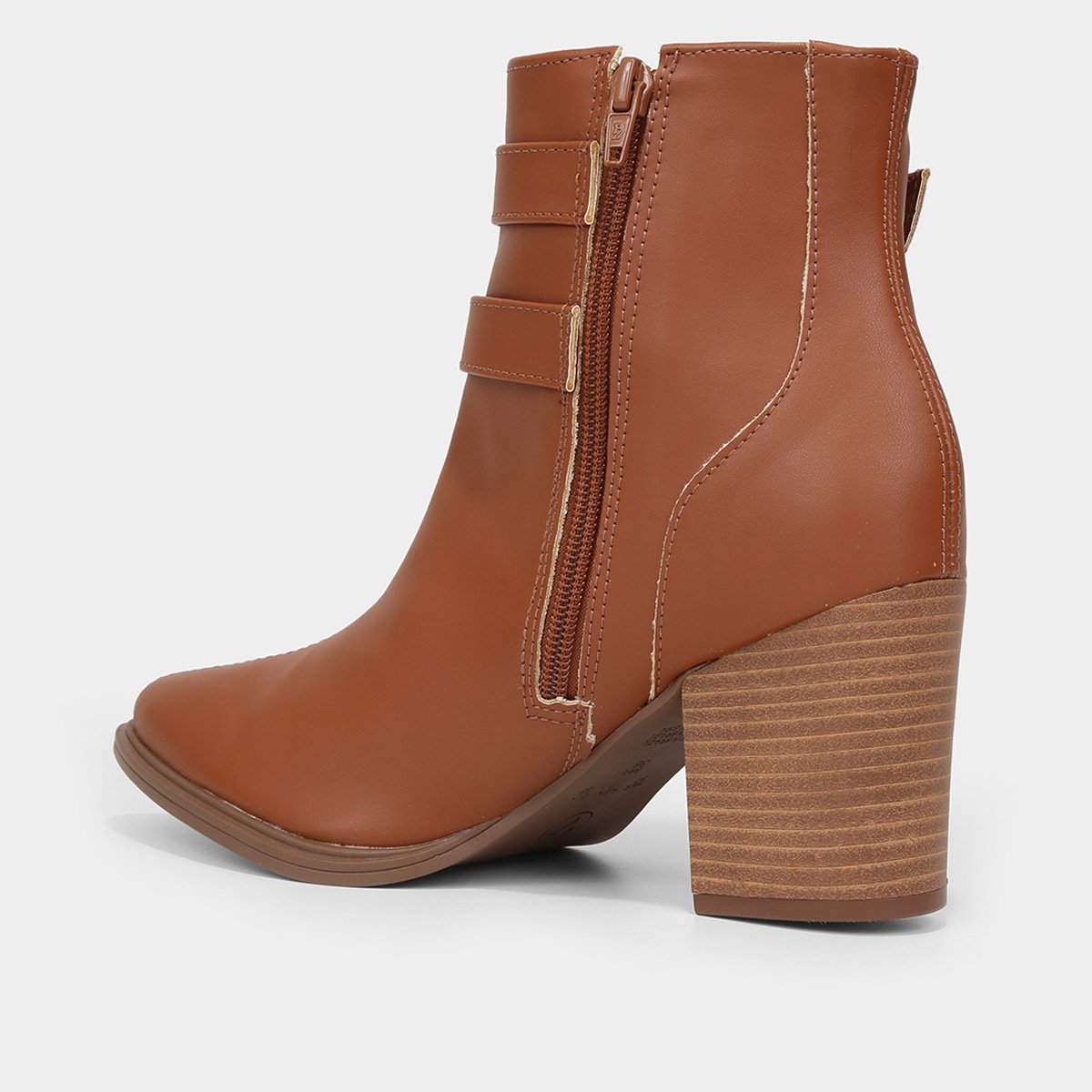 Bota Cano Curto Via Uno Bico Fino Fivelas Feminina - Tam: 35 - 4