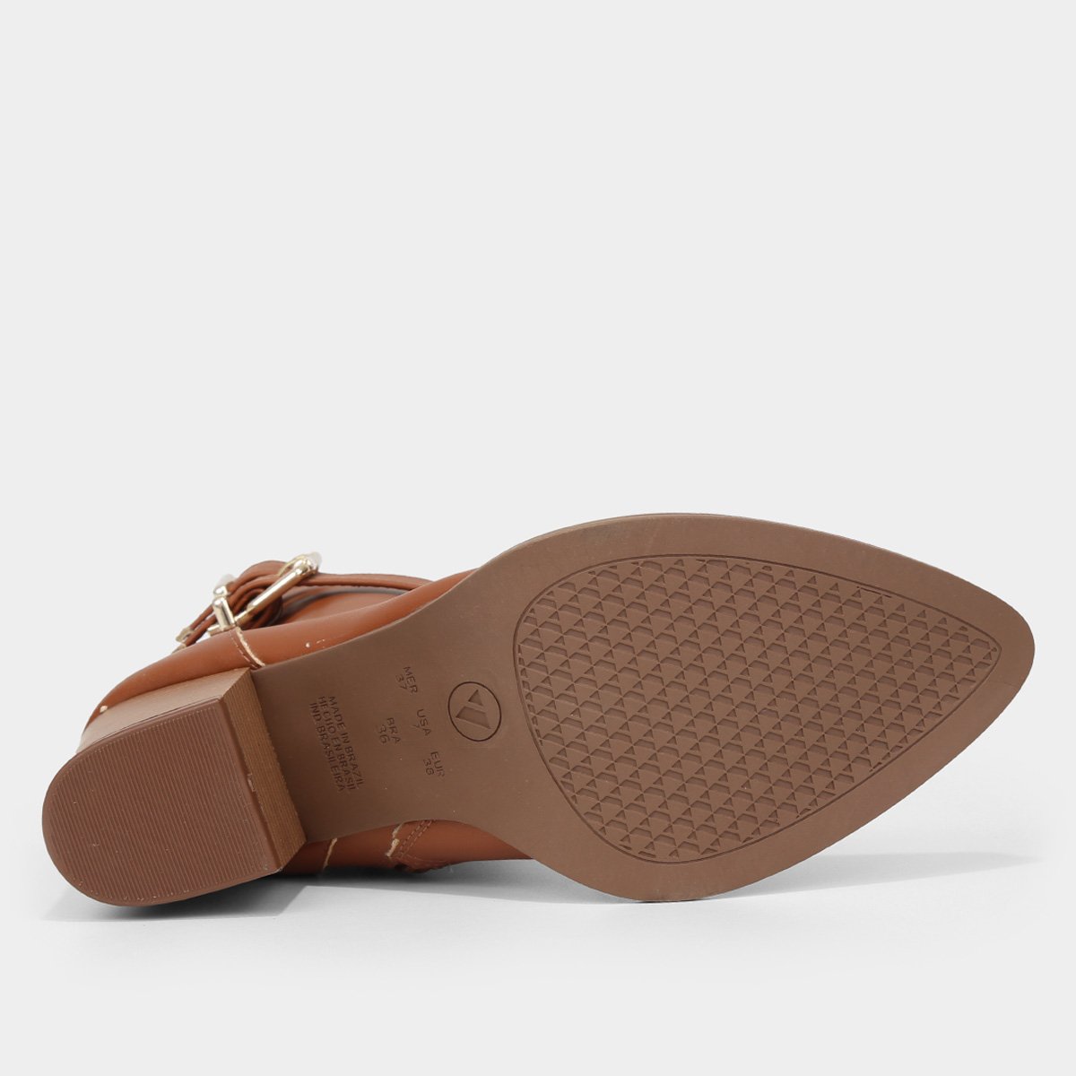 Bota Cano Curto Via Uno Bico Fino Fivelas Feminina - Tam: 35 - 5
