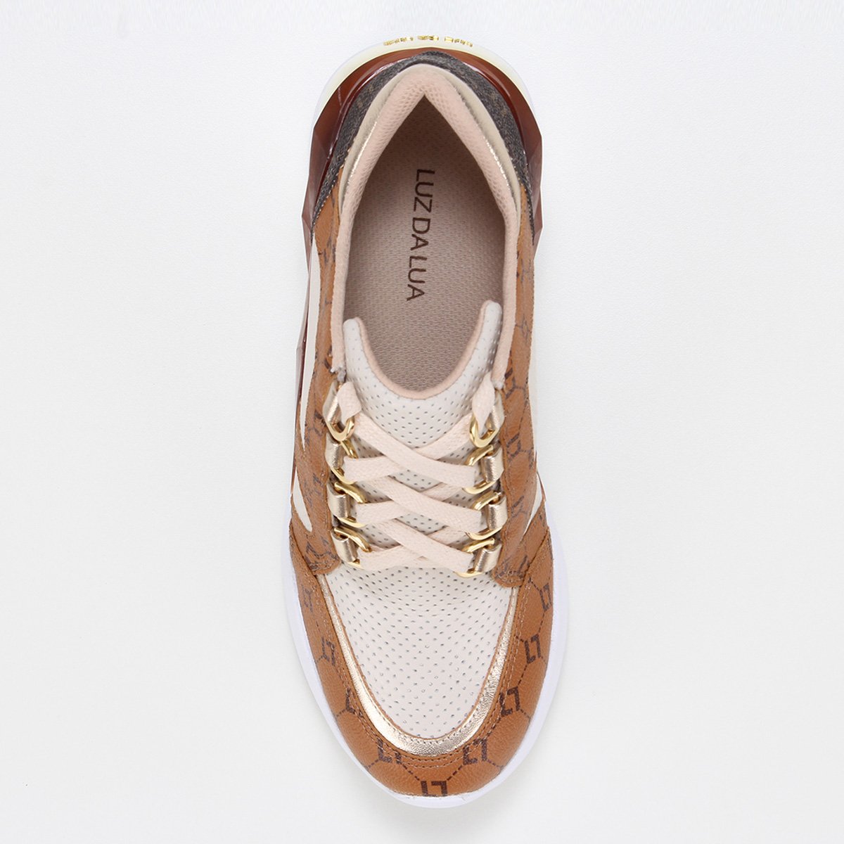 Tênis Couro Luz da Lua Sneaker Monograma Feminino