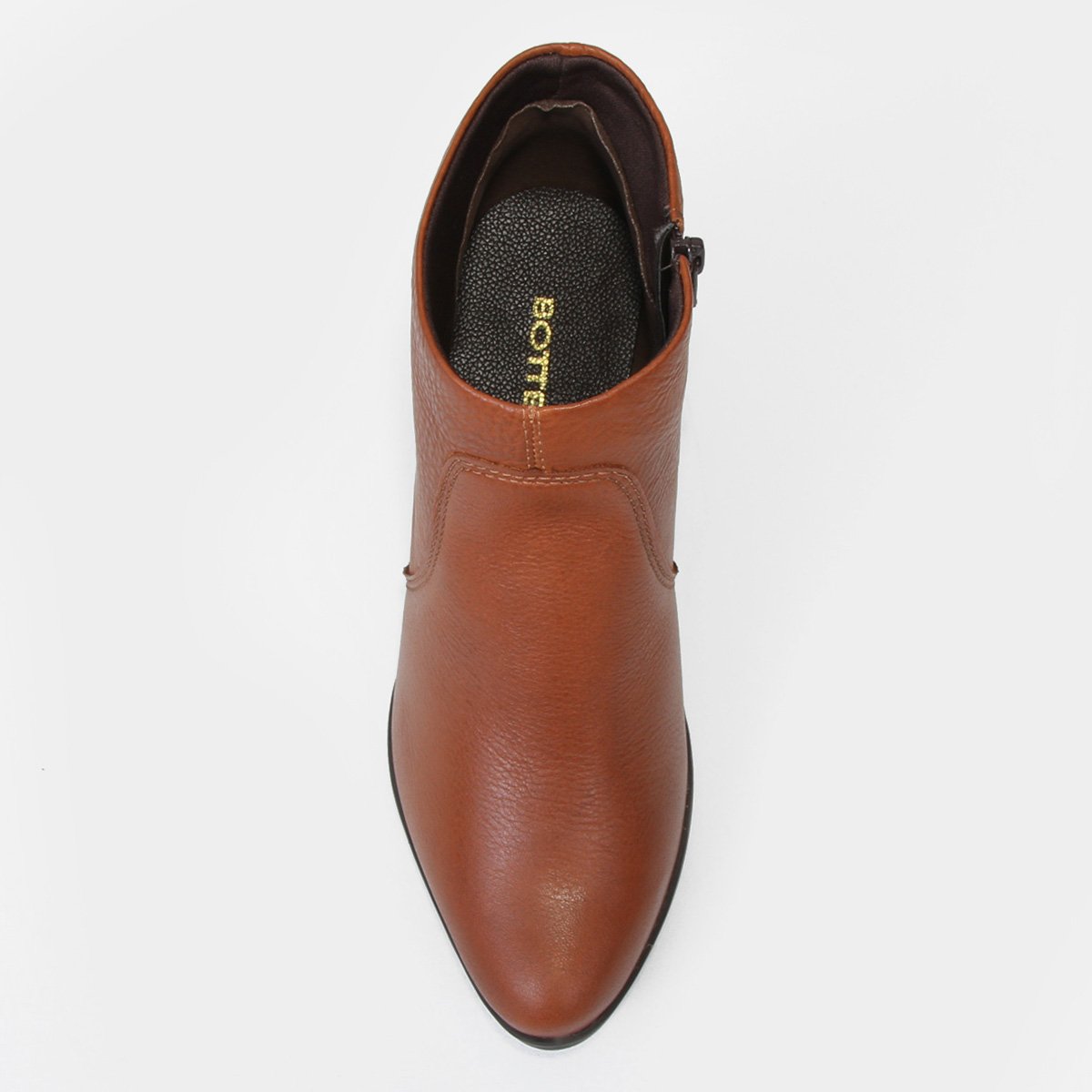Bota Cano Curto Bottero Couro Salto Bloco Feminina - Tam: 38 - 3