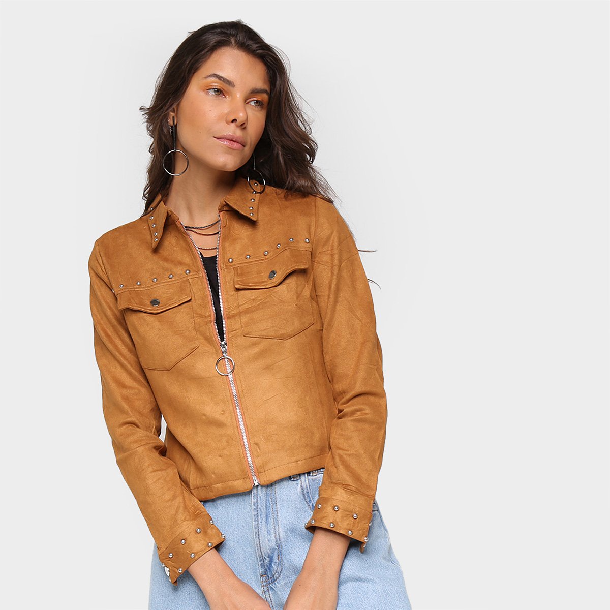 Jaqueta Road Mel Tachas Feminina
