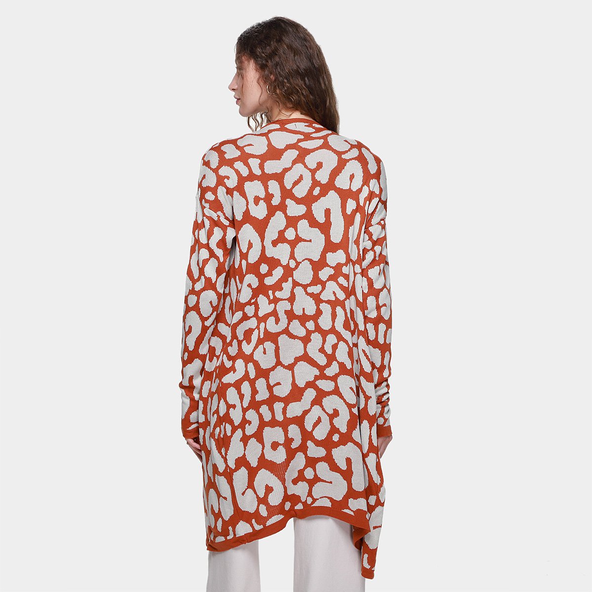 Tricot Mercatto Alongado Estampado Feminino - 1