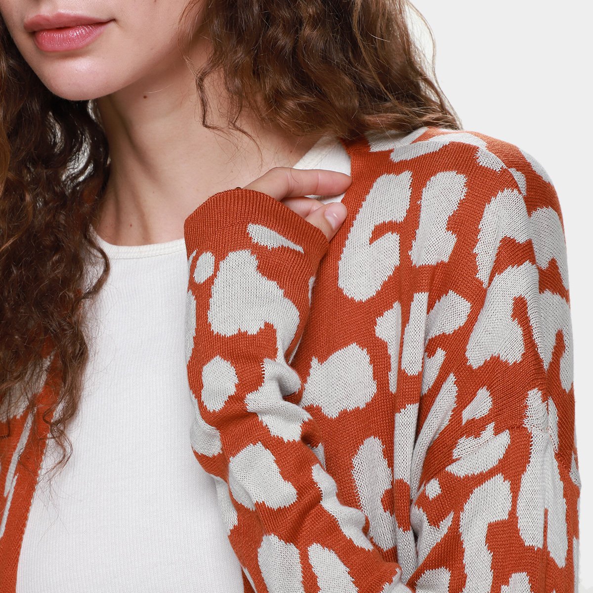 Tricot Mercatto Alongado Estampado Feminino - 3