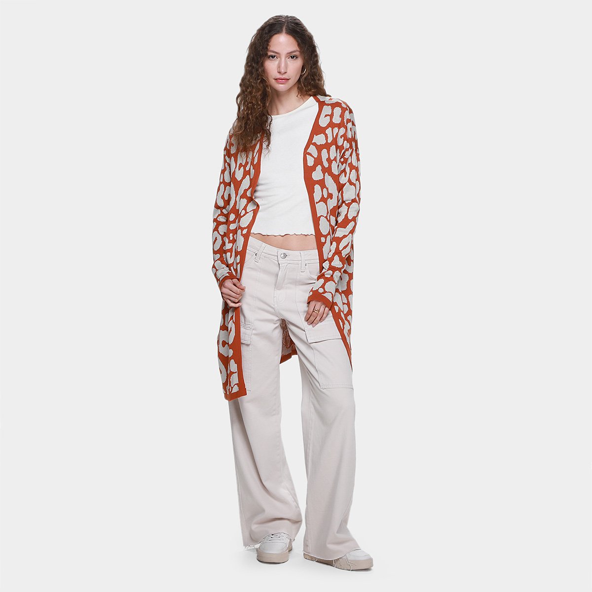 Tricot Mercatto Alongado Estampado Feminino - 4