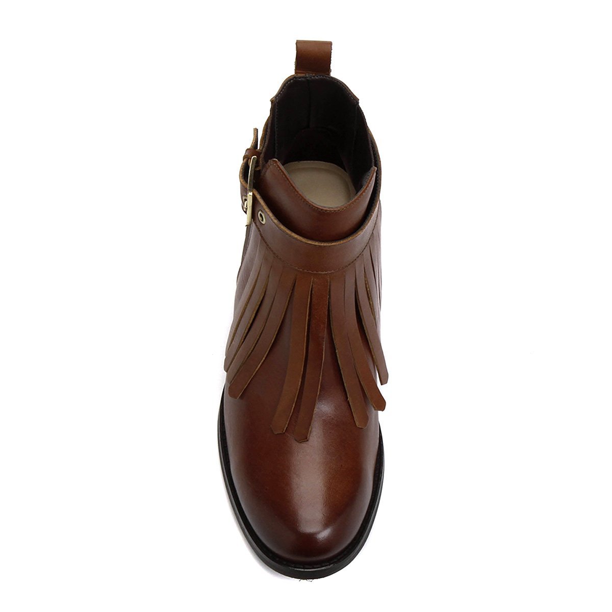 Bota Couro Cano Curto Shoestock Franjas Feminina - Tam: 35 - 3