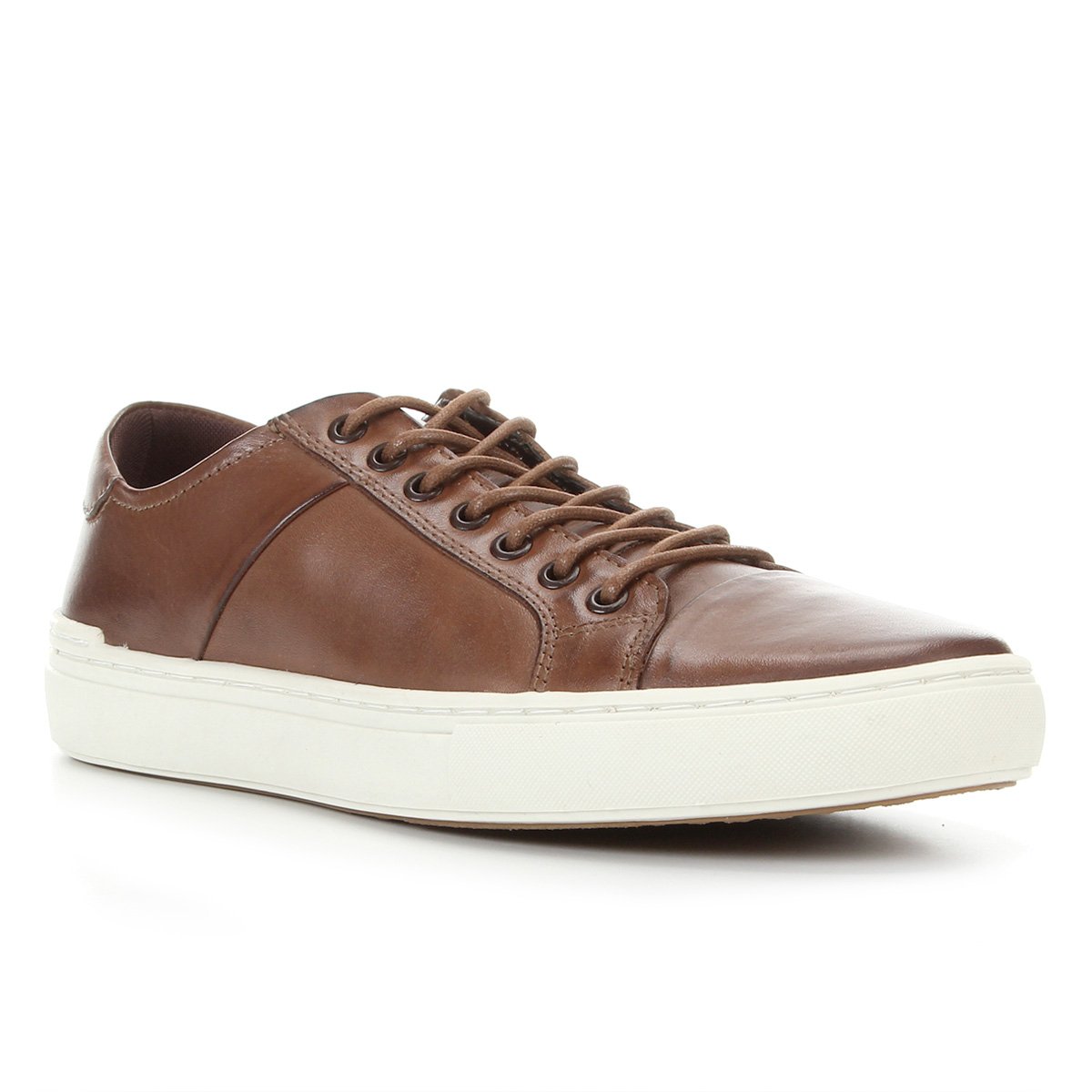 Sapatênis Couro Shoestock Liso Masculino