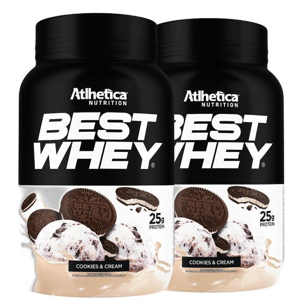 2 Best Whey Isolado Hidrolisado 3W Cookies 900g Atlhetica