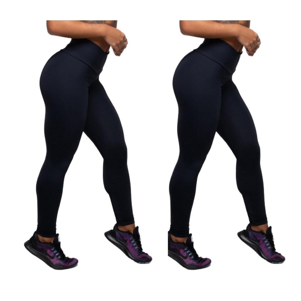 2 Legging Básica Cintura Alta Suplex Academia