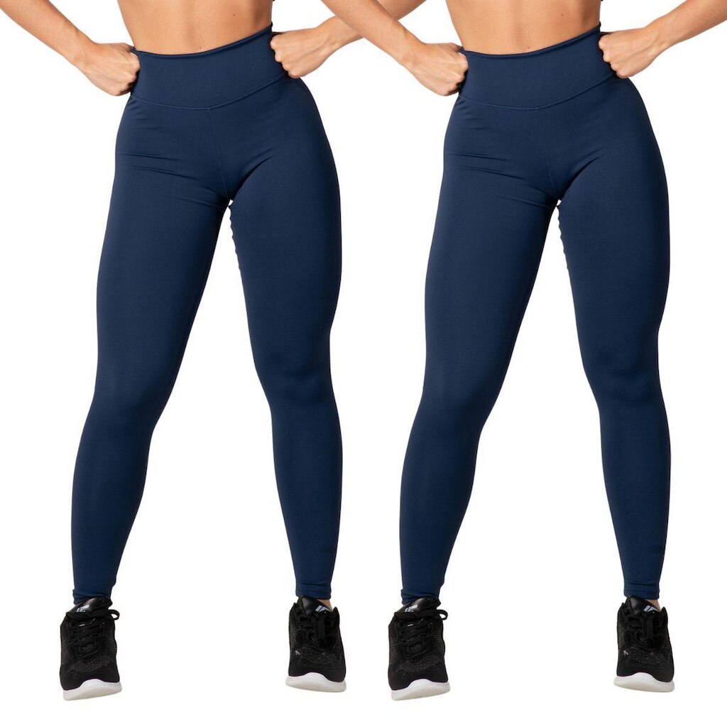 2 Legging Básica Cintura Alta Suplex Academia
