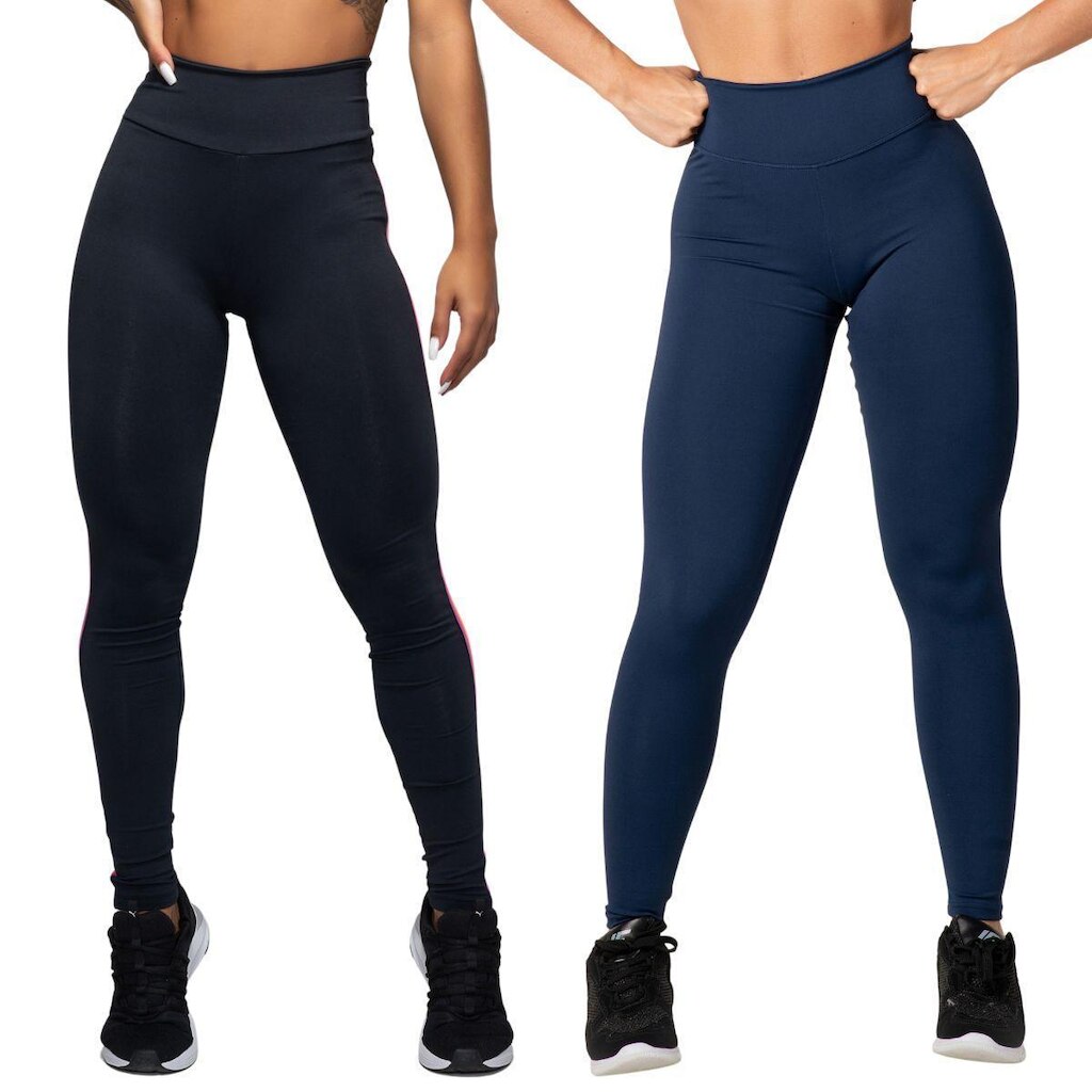 2 Legging Básica Cintura Alta Suplex Academia