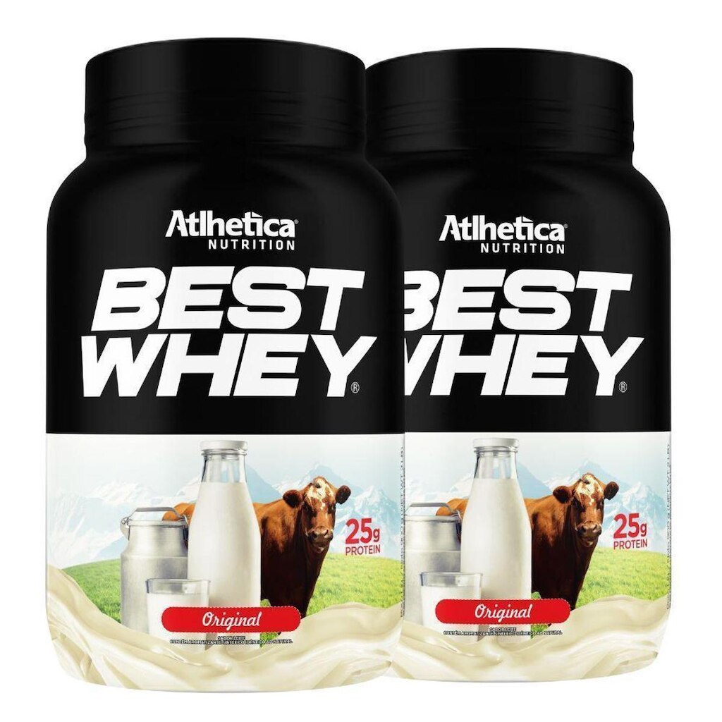 2 Suplemento Best Whey Isolado Hidro Original 900g Atlhetica