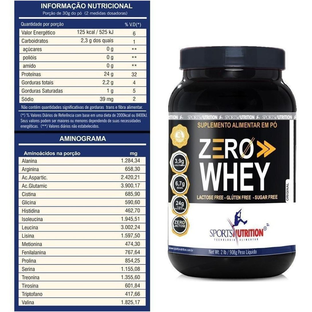 Whey Protein Intolerante A Lactose 2 Unidades Whey Protein Zero Lactose, Glúten e Açúcar A Melhor 908g