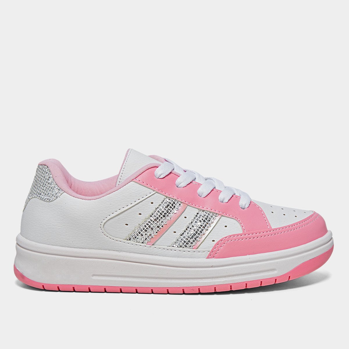 Tênis Infantil Kurz Listras Brilho Menina