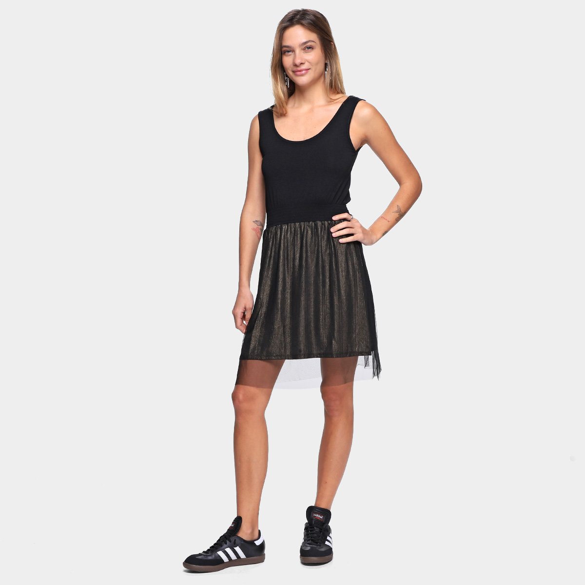 Vestido Drezzup Evasê Curto Saia Tule - Tam: G - 3