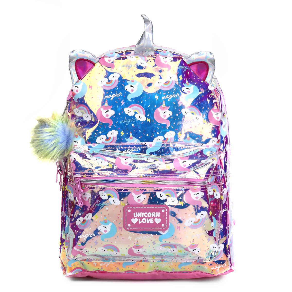 Mochila Clio Unicórnio Holográfica