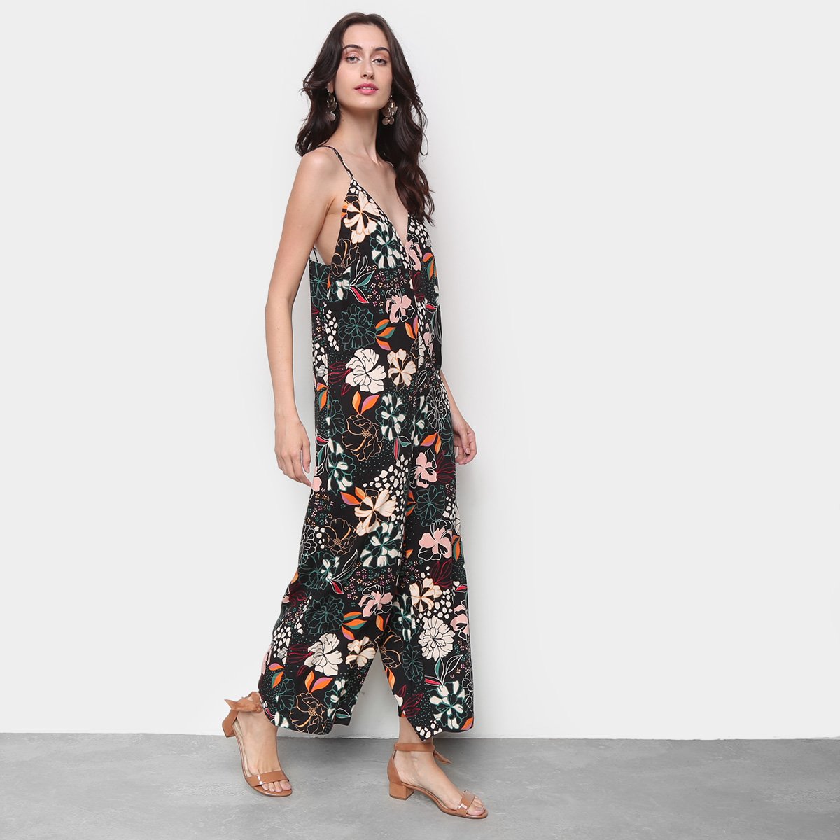 Macacão Longo Cantão Estampado Feminino