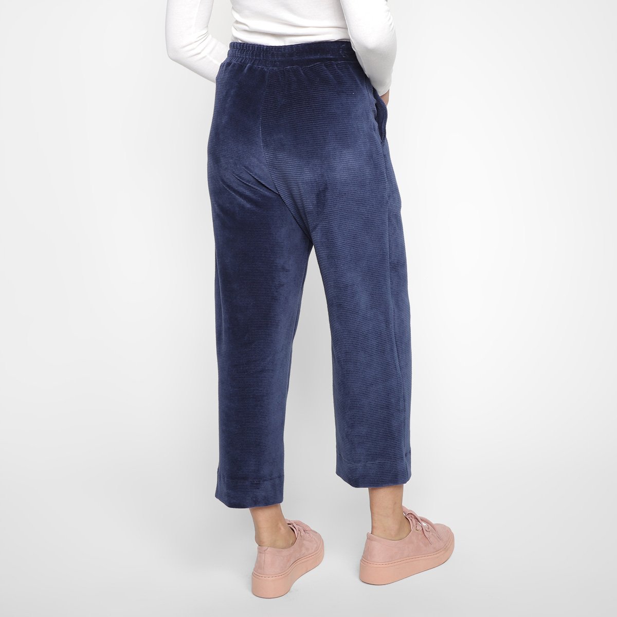 Calça Cantão Pantacourt Malha Cotelê Feminina - Tam: P - 1