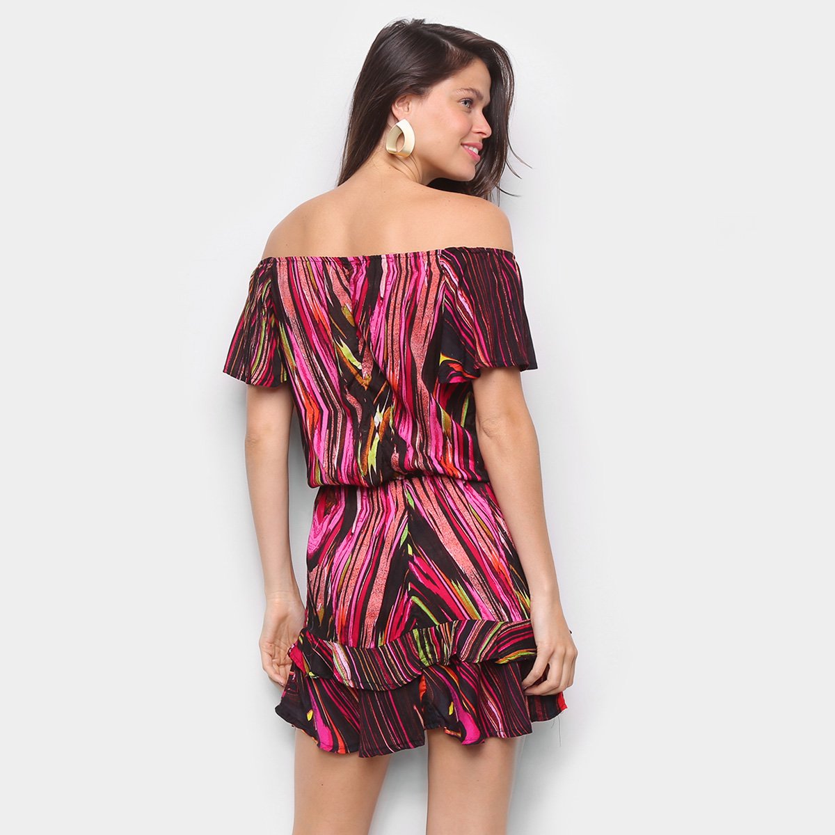 Vestido Água Viva Curto Tie Day Ombro A Ombro - Tam: M - 1