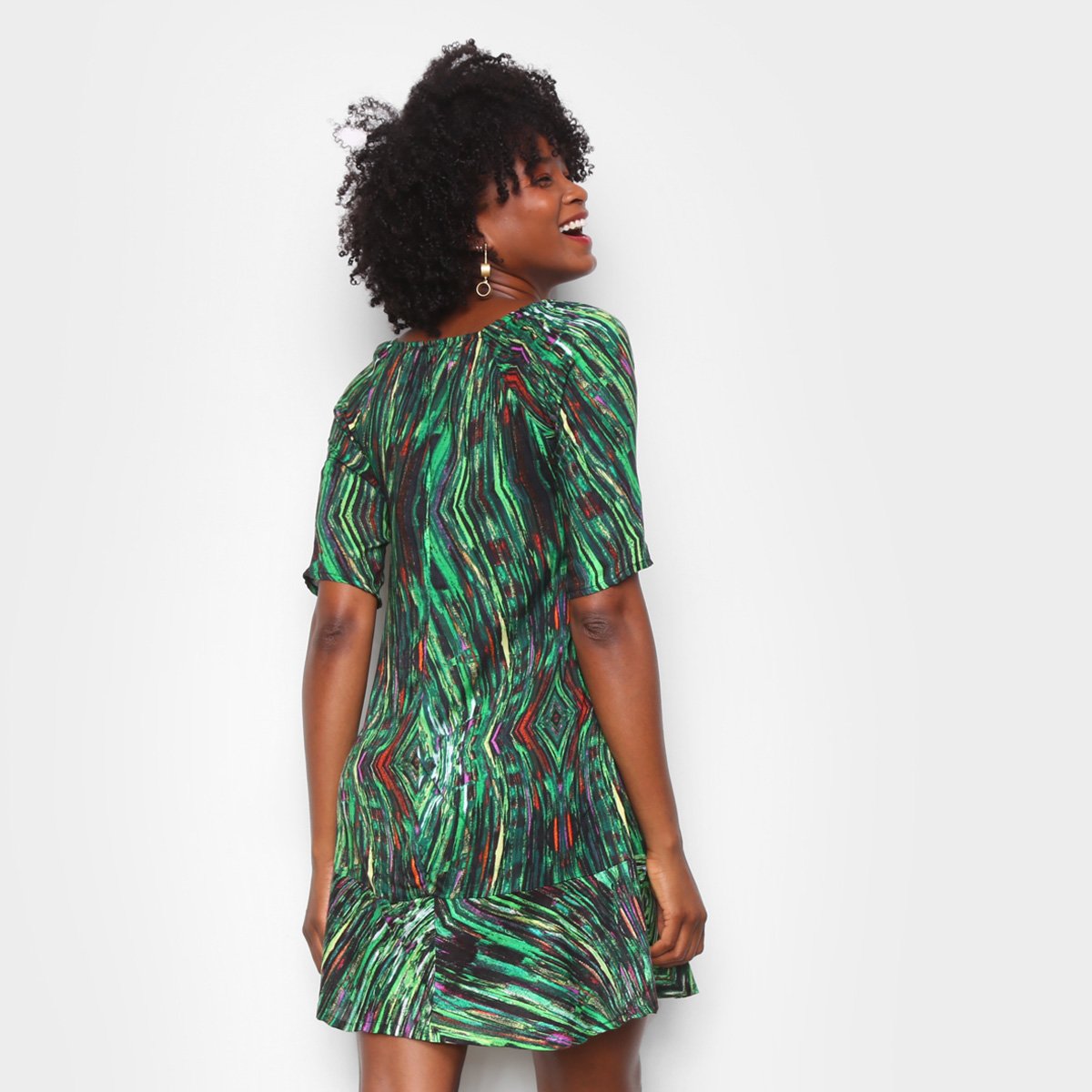 Vestido Água Viva Curto Color Block - Tam: P - 1