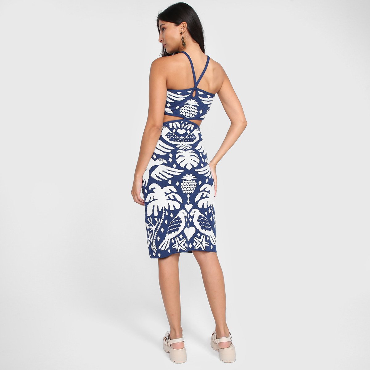 Vestido Cropped Tricot Farm Abacaxi Feminino - Tam: G - 1