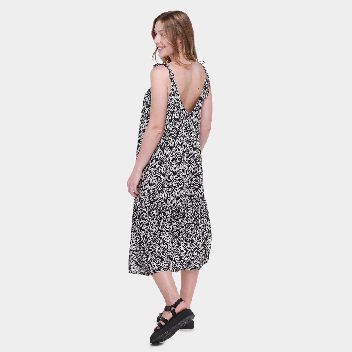Vestido My Favorite Things Super Midi Alças Estampado - Tam: M - 1