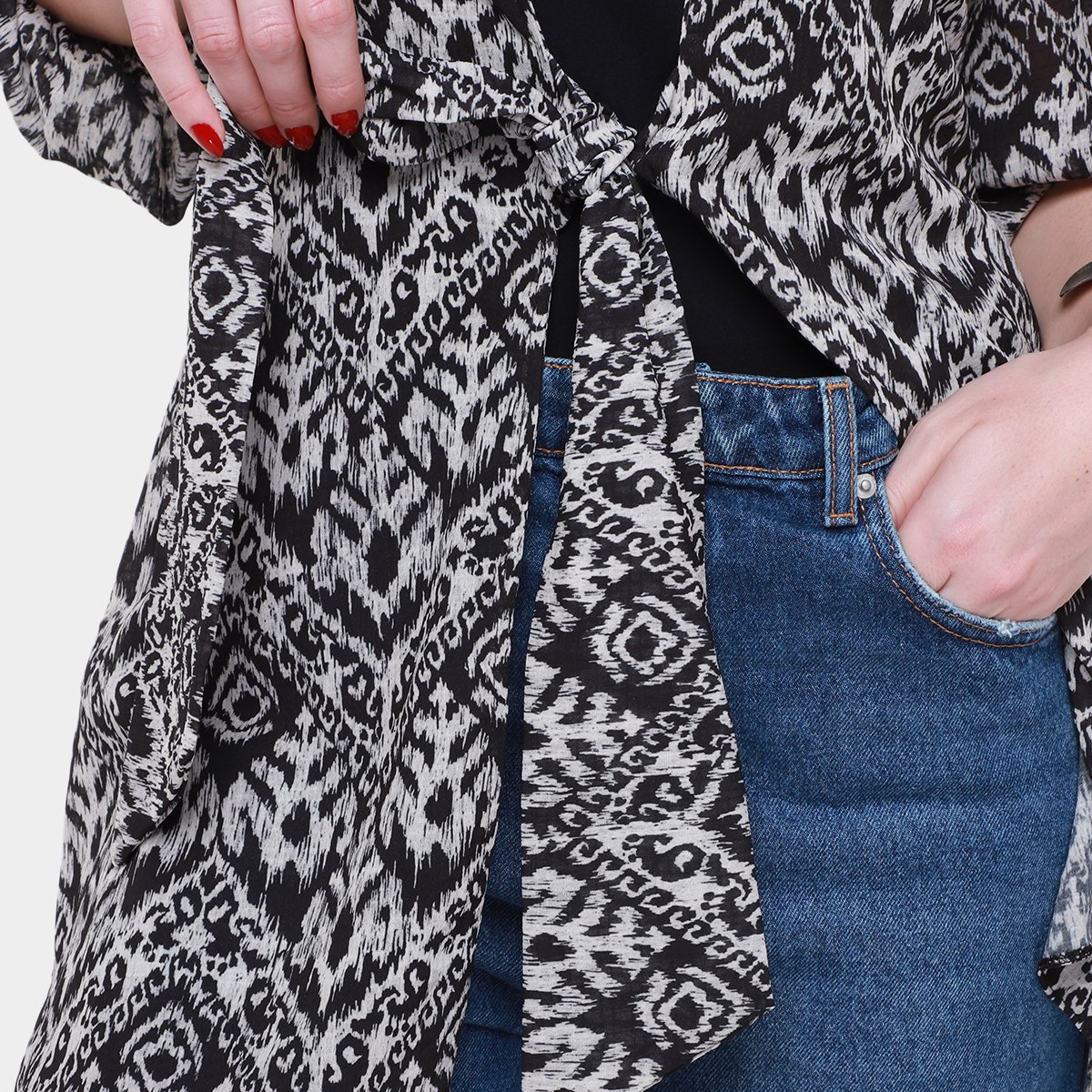 Casaco My Favorite Things Kaftan Estampado Feminino - Tam: P - 2