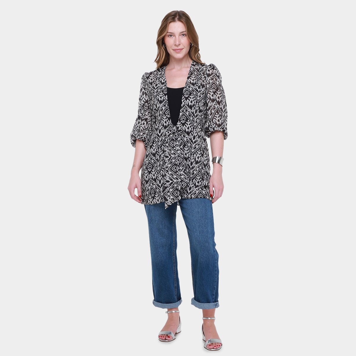 Casaco My Favorite Things Kaftan Estampado Feminino - Tam: P - 3