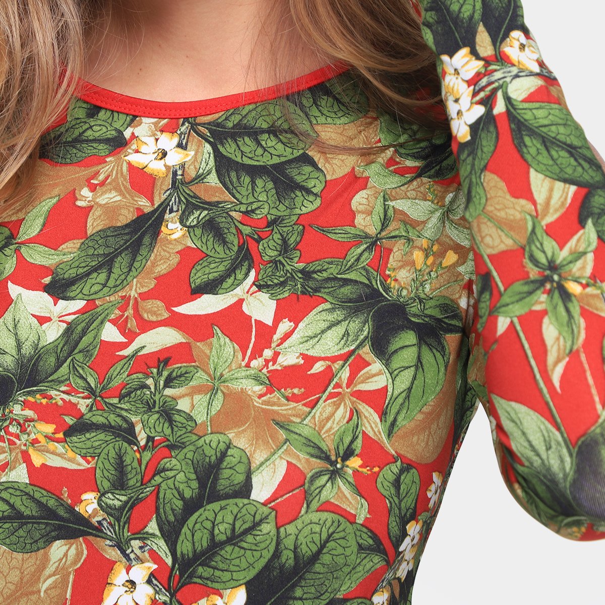 Vestido Flora Zuu Open Shoulder Folhagem - Tam: P - 2