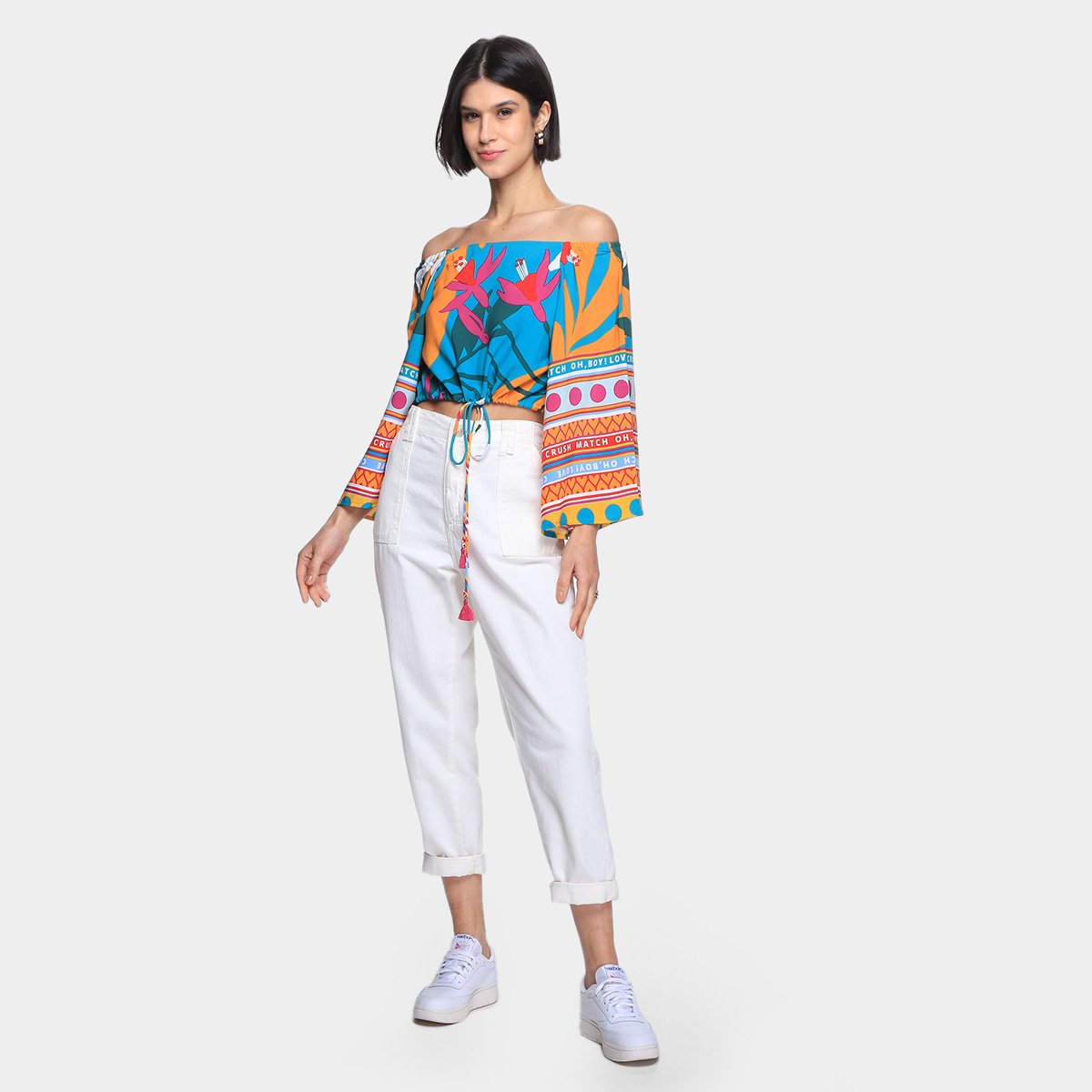 Blusa Oh, Boy! Bata Crush Match Manga Sino Feminina - Tam: EP - 3