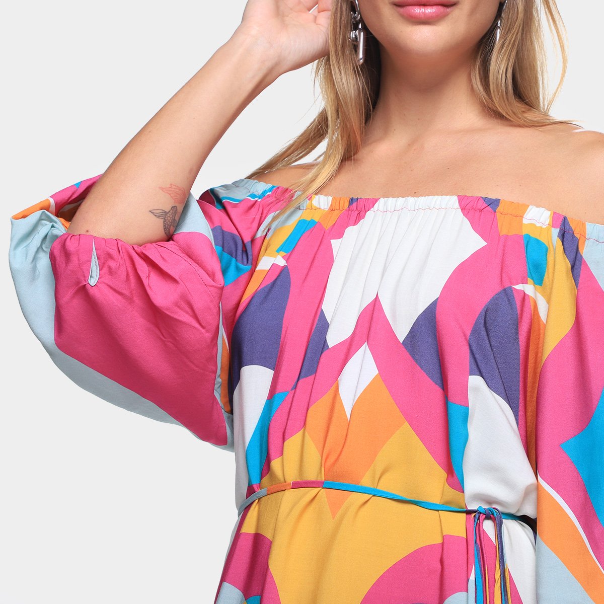 Vestido Curto Oh, Boy! Estampado Ombro a Ombro Feminino - Tam: EP - 2