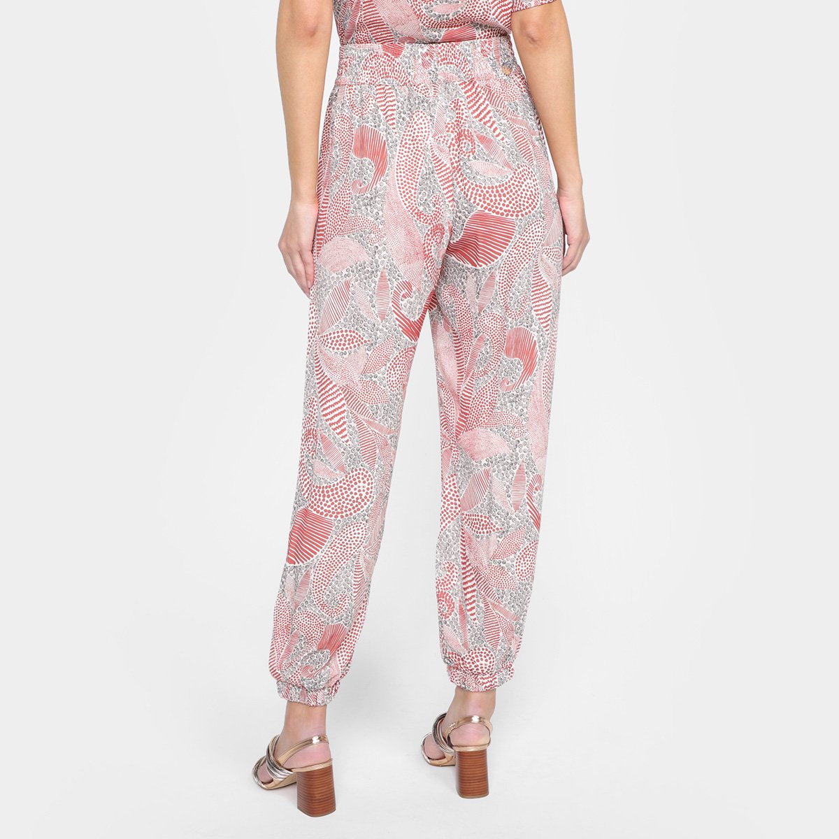 Calça Jogger Morena Rosa Cintura Alta Estampada Feminina - Tam: 36 - 2